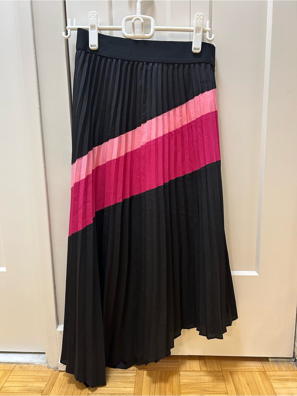 DKNY Asymmetrical Pleated Skirt